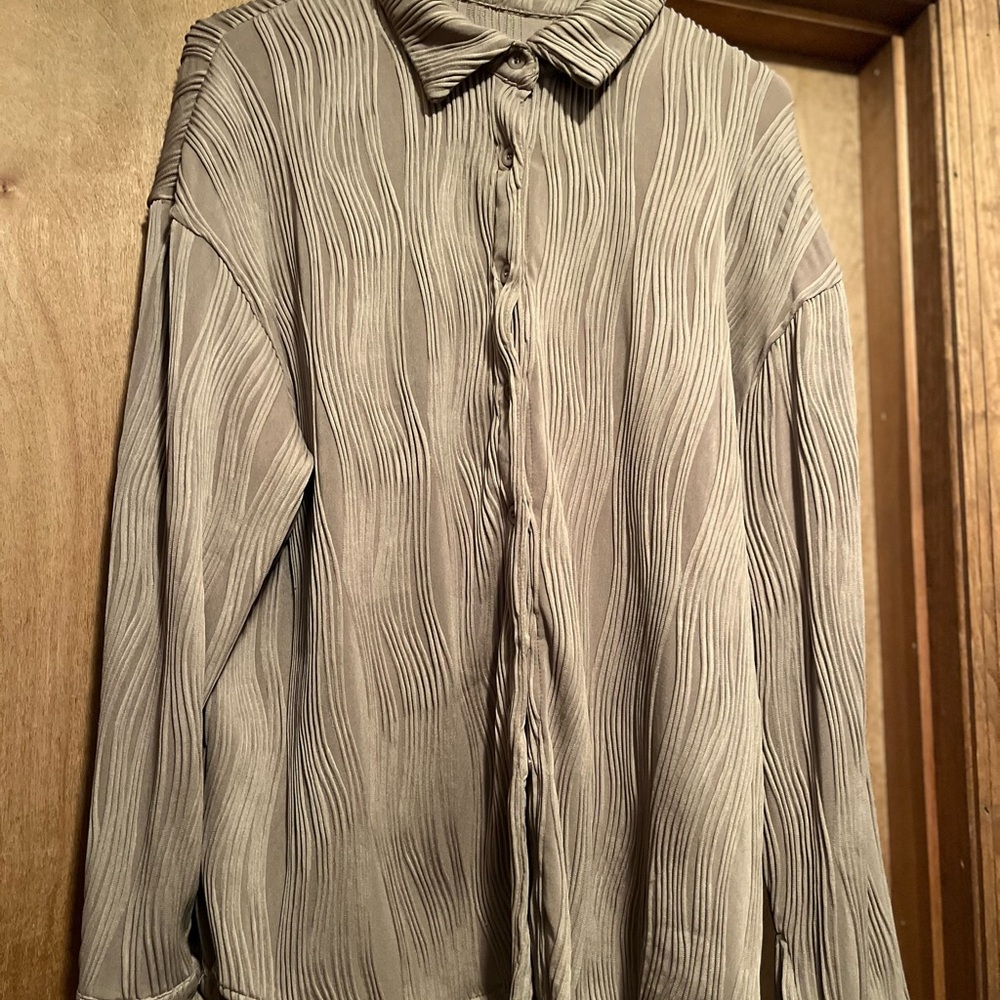 Women's Stylish Gray Button Down Shirt